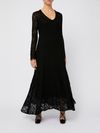 Long black crochet dress