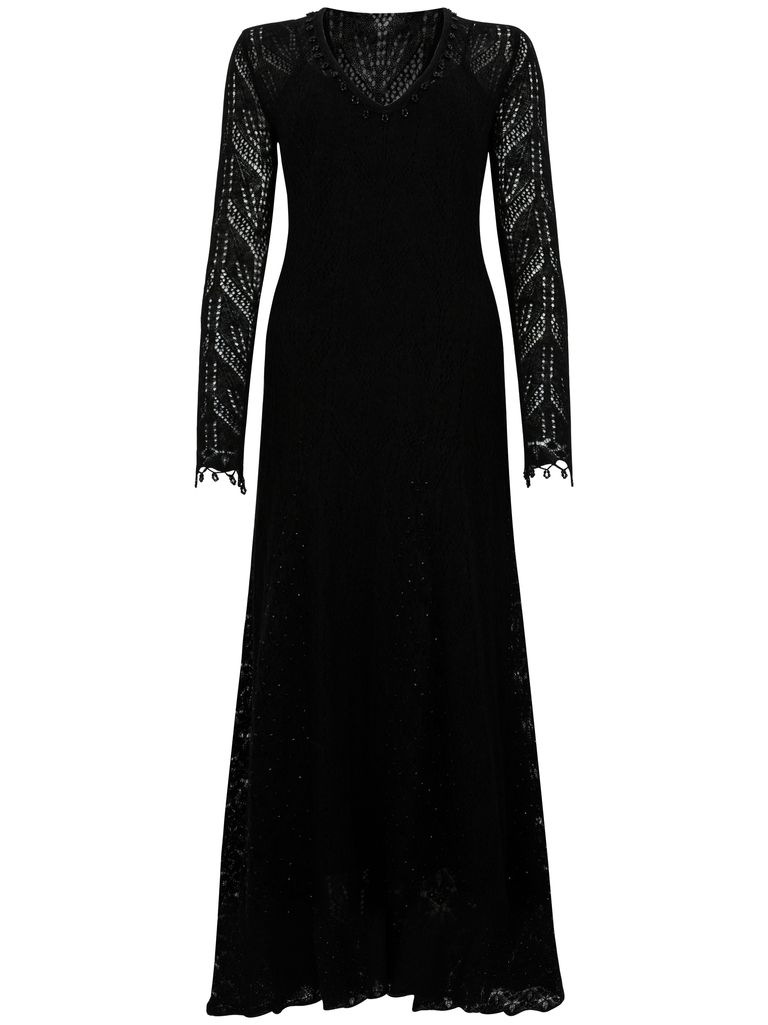 Shop Blugirl Long Black Crochet Dress