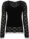 Black crochet knit top