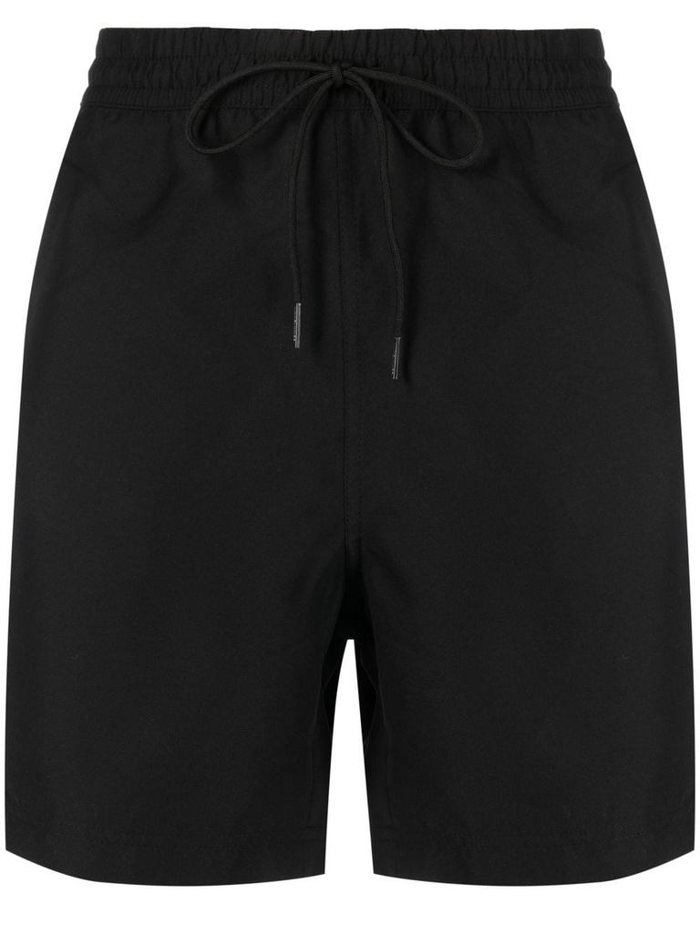 Shop Carhartt Swim Shorts With Embroidered Logo In Black