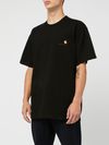 T-shirt girocollo in cotone nero