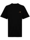 Black crewneck T-shirt in cotton