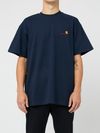 Blu crewneck T-shirt in cotton