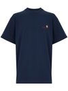 Blu crewneck T-shirt in cotton