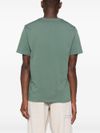 Green cotton T-shirt with applied logo