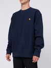 Crewneck sweatshirt in cotton with embroidered logo