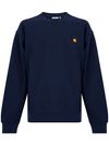 Crewneck sweatshirt in cotton with embroidered logo