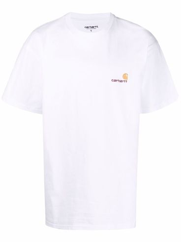 T-shirt girocollo in cotone bianco