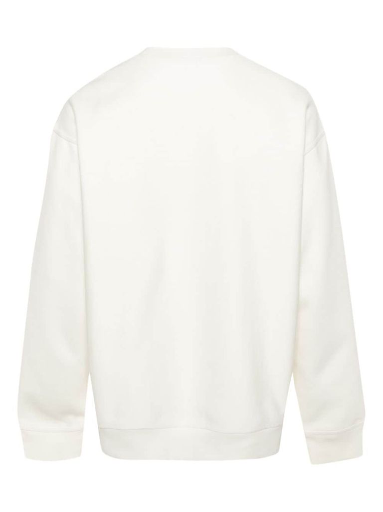 Shop Carhartt Crewneck Sweatshirt In Cotton With Embroidered Logo In White