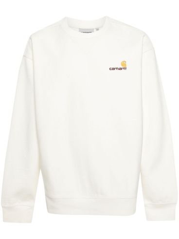 Crewneck sweatshirt in cotton with embroidered logo