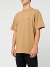 Brown crewneck T-shirt in cotton