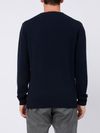 Blue navy merino wool and cashmere crewneck sweater