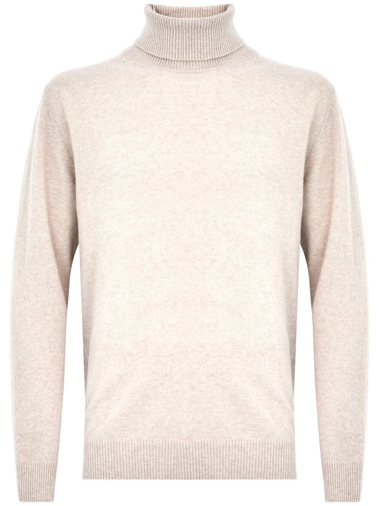 Shop Daniele Fiesoli High-neck Sweater In Grey Merino Wool And Cashmere