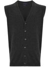 Merino wool and cashmere vest with V-neck