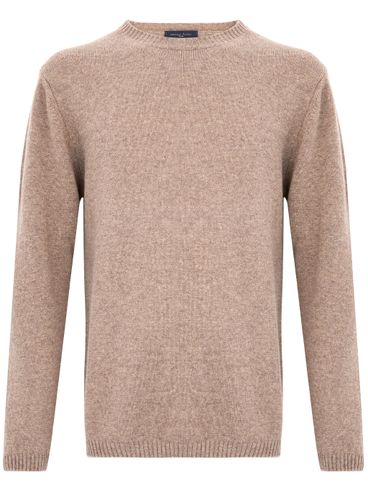 DANIELE FIESOLI - Beige crewneck sweater in merino wool