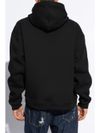 Sweatshirt in cotton blend with hood and print