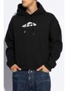 Sweatshirt in cotton blend with hood and print