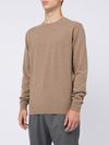 Maglia girocollo in lana merino e cashmere beige