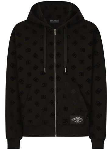 Hoodie in cotton with logo and hood