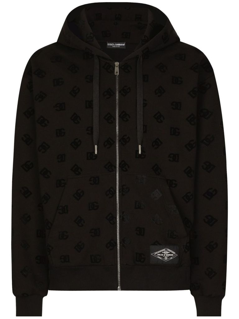 Shop Dolce & Gabbana Hoodie In Cotton With Logo And Hood In Black