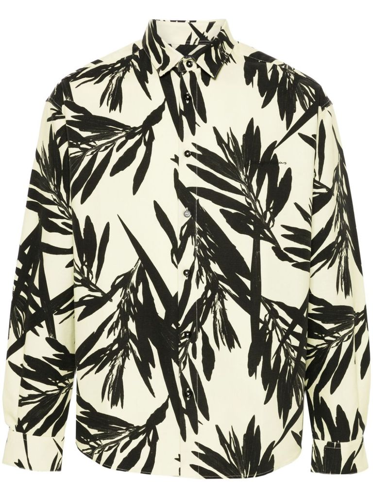 Shop Jacquemus La Chemise Simon Shirt In Cotton With Print In Black