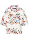 La Chemise Casaco cotton shirt with Capri Cars print