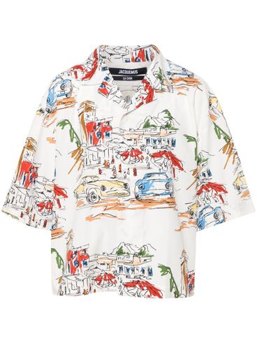 JACQUEMUS - La Chemise Casaco cotton shirt with Capri Cars print