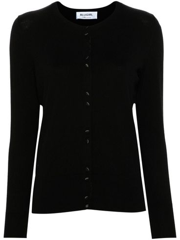 BLUGIRL - Cardigan nero in maglia fine