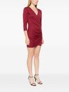 Burgundy red pleated dress