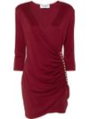 Burgundy red pleated dress