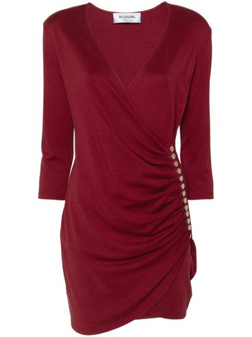 Burgundy red pleated dress