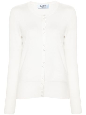 BLUGIRL - Cardigan bianco in maglia fine