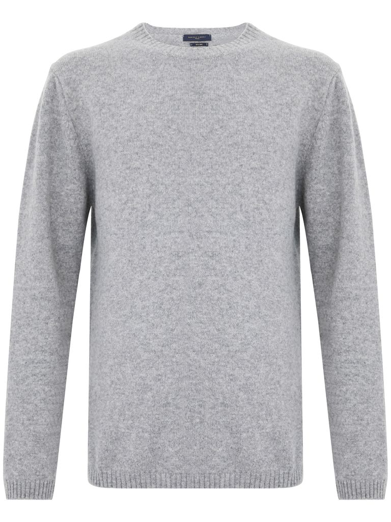 Shop Daniele Fiesoli Gray Merino Wool Crewneck Sweater In Grey