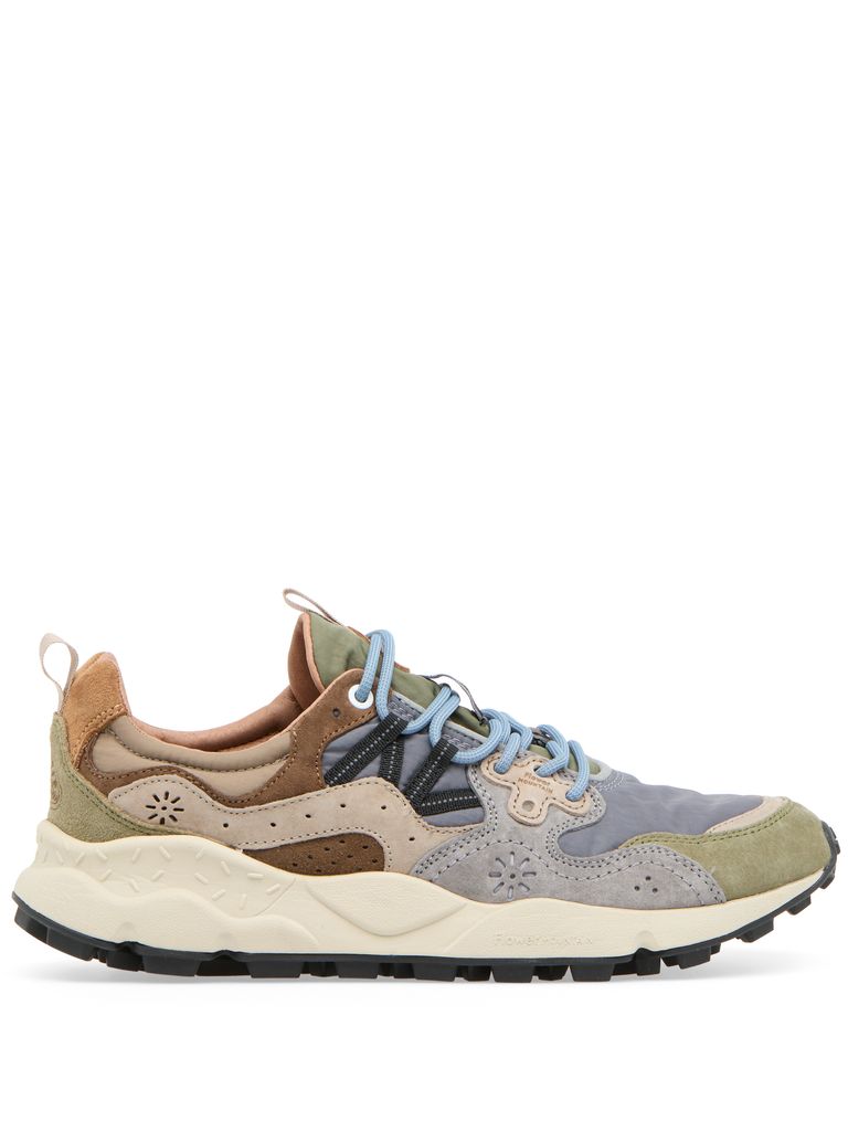 Shop Flower Mountain Yamano 3 Sneakers In Technical Fabric And Suede In Grey