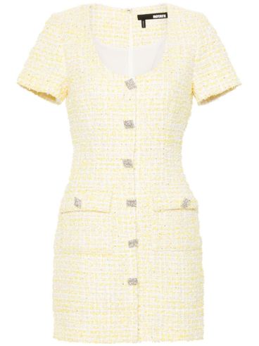 Yellow short-sleeve dress with sequins