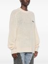 Light beige wide raglan sleeve sweater