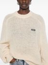 Light beige wide raglan sleeve sweater