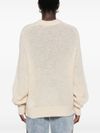 Light beige wide raglan sleeve sweater