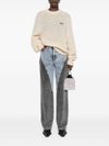 Light beige wide raglan sleeve sweater