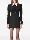 Black mini dress with white collar