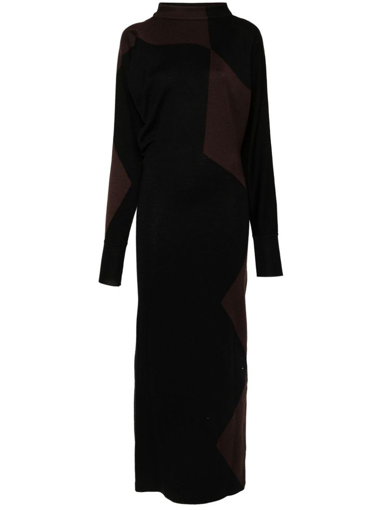 Shop Philosophy Di Lorenzo Serafini Scoop Back Long Knitted Dress In Black