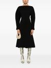 Boat neck knitted midi dress