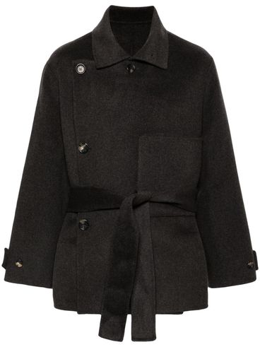 Double-breasted wool coat