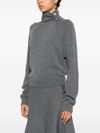 High neck knitted wool sweater