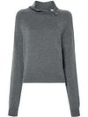 High neck knitted wool sweater