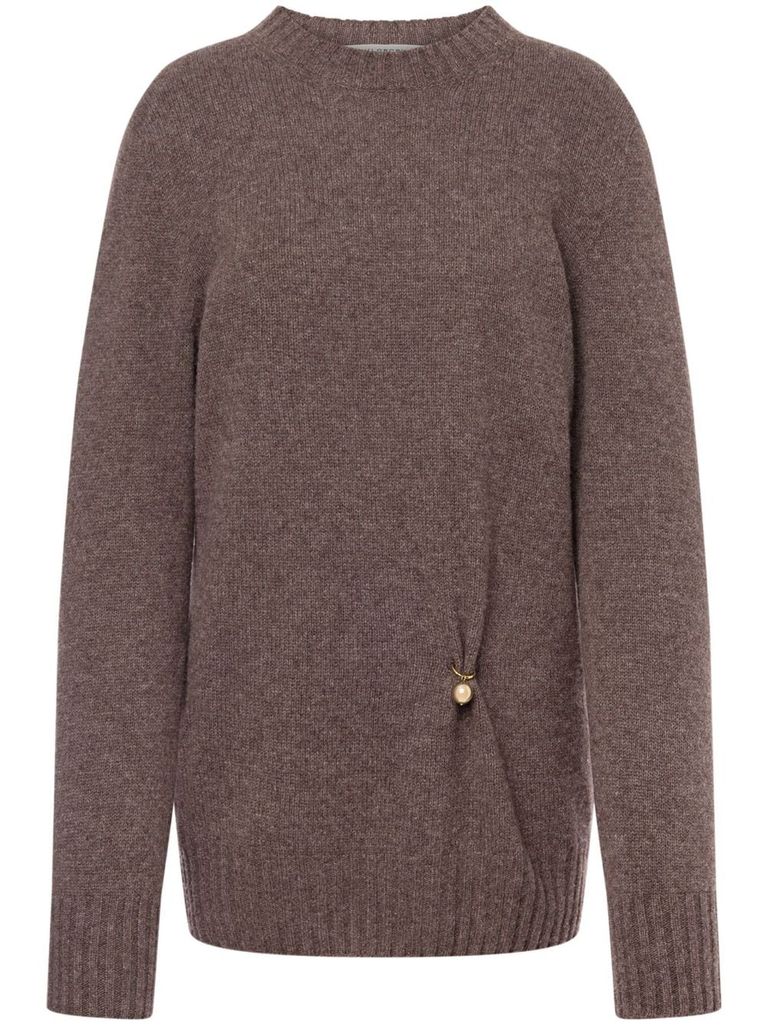 Shop Philosophy Di Lorenzo Serafini Crew Neck Knitted Sweater In Grey