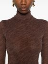 Mélange effect mock neck top