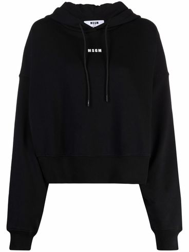 Logo print cotton hoodie