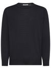 Long-sleeve crewneck sweater in merino wool