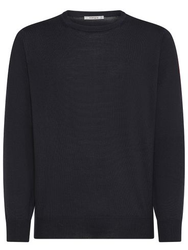 Long-sleeve crewneck sweater in merino wool